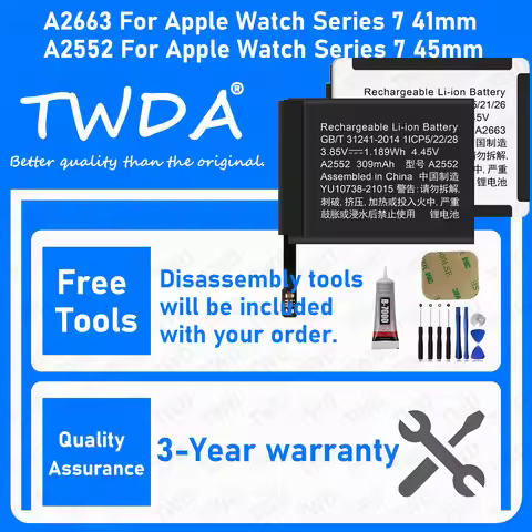 A2663 A2552 Large capacity Battery For APPLE Series 7 41mm 45mm/iWatch 7 41mm 45mm SmartWatch Batter
