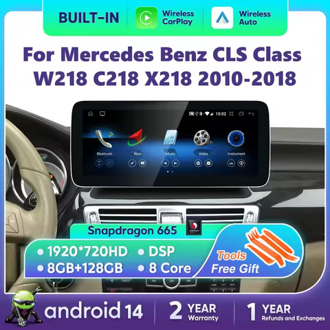 Android 14 Qualcomm Wireless CarPlay For Mercedes Benz CLS Class C218 W218 X218 2010-2018 Car Multim