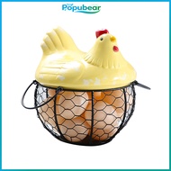 Egg Storage Basket Chicken Shape Decoration Iron Anti-slip Egg Storage Container for Kitchen Cute Eg