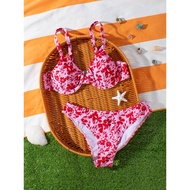 Plus Size Two Piece Swimsuit Bikini Set Underwire 2XL