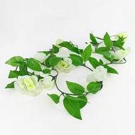 Azgalery PBP98 / Tanaman Hias Juntai Rambat Bunga Mawar Daun Artificial Rose Flower Plastik Ornamen