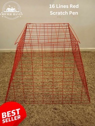 16 Lines Red Scratch Pen / game fowl/ cock cage /kulungan ng manok /chicken