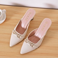 LEYA Elegant women's high heels with semi-enclosed metallic embellishments exude sophistication 8843