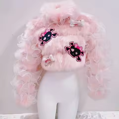 gothic clothes y2k clothes y2k fashion vintage PinkFaux Fur y2k accessories y2k Faux Fur Harajuku Fa
