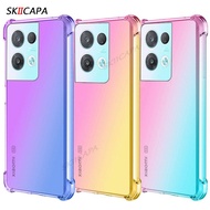 Oppo Reno 8 Pro Plus Case Airbags Shookproof Phone Case Reno 8 7 Lite 8z 7z Gradient Half Clear Soft Silicon Phone Cover