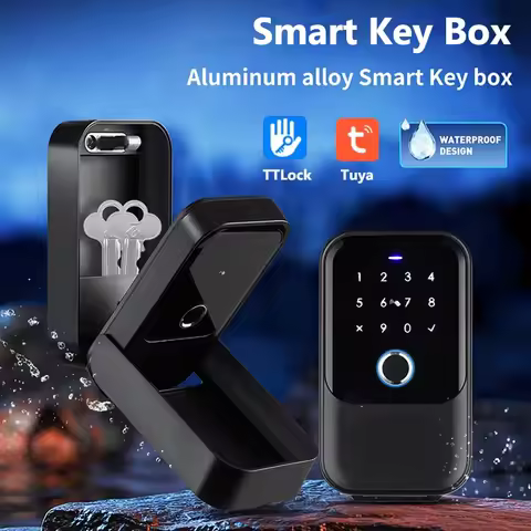 Fingerprint Key Box Storage Secret Key Lock Fusebox BLE Tuya / Ttlock App Unlock Support Wifi Gatewa