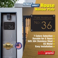 House Number Plate Nombor Rumah 门牌 Stainless Steel 304 白钢门牌  SERIES C8101