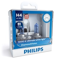 Philips Diamond Vision Car Headlight Bulb ( H4 H7 H11 | 5000K Ultimate White | Pack of 2 Bulbs )