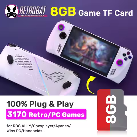 JMachen 8GB Game TF Card Latest Retrobat System for ROG ALLY/Onexplayer/Ayaneo/Wins PC/Handhelds Bui