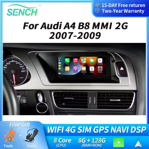 8.8 MMI 2G Android Car Screen For Audi A4 B8 2007-2009 WIFI BT SIM GPS USB Wireless Carplay DSP IPS 