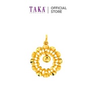 TAKA Jewellery 999 Pure Gold Lightweight Flower Pendant with Bell