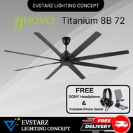 REGAIR INOVO Titanium 72 inches 8 Blades DC Remote Ceiling Fan