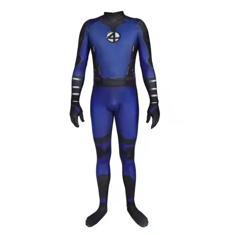 Premium Outfit Mister 4 Cosplay Costume Fantastic Four Superhero Halloween Bodysuit Adults Zentai Su