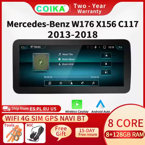 8 Core Carplay Touch Screen Car Head Unit Radio For Mercedes-benz A CLA GLA W176 W117 X156 GPS Navi 
