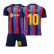 Adults Kids Football Kits Soccer Set 22-23 New FCS Barcelonas No. 10 Messis No. 21 Frenkies De Jongs