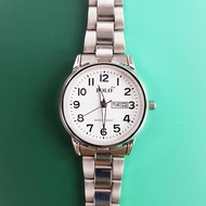 POLO Watch Ladies Silver Stainless Steel Day And Date Display Japan Movement Water Resistant Jam Tan