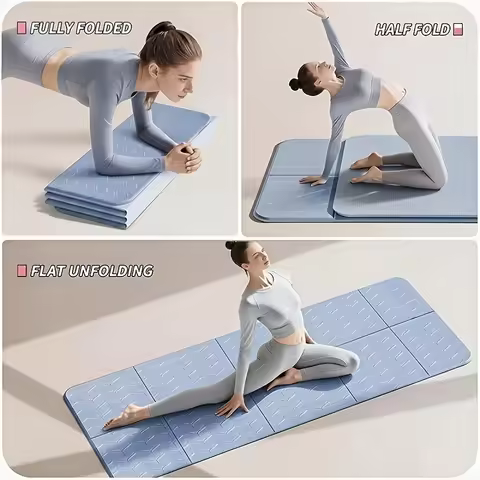 Non-Slip Extra Thick Foldable Yoga Mat,6mm Thick Foldable Yoga Mat,TPE Material | For Yoga, Pilates,