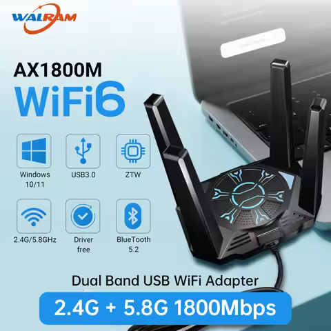WiFi 6 1800Mbps USB 3.0 Adapter Dual Band 2.4G/5Ghz Network Card Wireless Wifi Receiver BT5.2 802.11