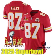 Men's 2025 Super Bowl LVX Kansas City Chiefs Travis Kelce Red Limited American Football Jersey