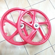 20" Plastic Sport Rim Basikal BMX Lajak Set Termasuk Hub dan Skru (Depan + Belakang)