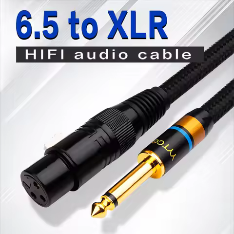 Microphone Cable XLR 3-Pin to Jack 6.5mm Mic Lead Aux Cord TRS 6.35 mm/6.5 mm Male to XLR Female Cor