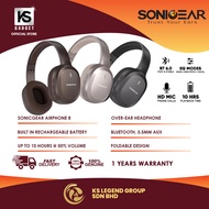 SonicGear Airphone 8 | Bluetooth 6.0 | Large 10mm Driver | 10hrs Playtime | Vegan Leather Ear Cushio