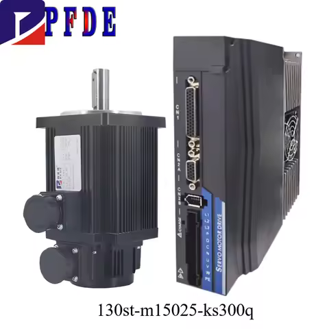 3.8KW 130ST-M15025 Servo Motor 15N.m 2143ozin MAX 30N.m 2500RPM + Servo Drive KS300Q RS485 220V AC 3