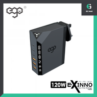 ego - EX120 EXINNO 120W 即時輸出顯示 Type C USB PD PPS QC5+ 充電器 多用途旅行充電器 旅行轉插 智能充電 國際轉插