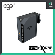 ego - EX120 EXINNO 120W 即時輸出顯示 Type C USB PD PPS QC5+ 充電器 多用途旅行充電器 旅行轉插 智能充電 國際轉插