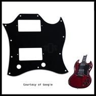 Gibson SG Full Face HF Black 3Ply Body Protector Pickguard