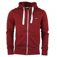 ◤ Ready Stock ◢ Superdry Hooded Jacket Thick Bristles Wine Red M20LA002F1