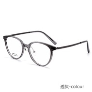 FIRADA Fashionable Comfortable Glasses Round Cats eye Pure Titanium Eyeglasses Optical Prescription 