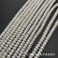 Mutiara Air Tawar 7-8mm Manik Rata Manik Abakus Mutiara DIY Gelang Kalung Borong Separuh Siap