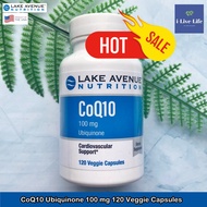 20% Sale!! 06/2025 โคคิวเท็น CoQ10 100 mg Ubiquinone 120 or 360 Veggie Capsules - Lake Avenue Nutrit
