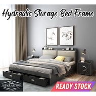 *READY STOCK* King Bed Hydraulic Storage Queen Bed Frame Easy Lifting Storage Bed Drawer Nordic Katil Simpanan