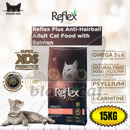 REFLEX PLUS ANTI-HAIRBALL ADULT CAT FOOD WITH SALMON 15KG MAKANAN KUCING BERKHASIAT