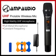 AMPAUDIO UHF Wireless Microphone MLA-Q5 Series – Rechargeable Karaoke Mic with Receiver (Q5H / Q5C /