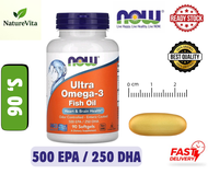 [Ready Stock] NOW Foods ULTRA Omega 3D 1000mg/1200mg With 1000 IU Vitamin D3 90s