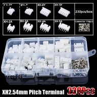 MAXGOODS 230Pcs Pin Connector, XH2.54 Male And Female 2.54mm Pitch Terminal, 2p 3p 4p 5pin Housing K