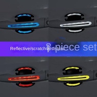 Car Door Handle Bowl Door Handle Protective Film Scratch-Resistant Sticker Reflective Sticker Car Door Handle Stickers Carbon Fiber Paper Paint Scratch Scratch-Resistant Sticker Protective body adhesive strip Car exterior decoration