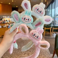 Cute labubu Rabbit Face Wash Headband Cartoon Pop Mart Mask Special Headband