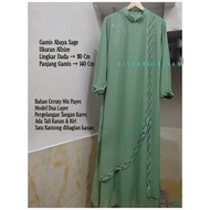Aisyah21Hijab | Two-Layer Sequin Abaya Dress | Sage Sage Sage