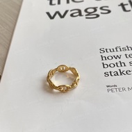 Hermes 18K黃金 豬鼻戒指 53號