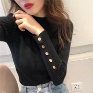 AJW [XAM] Inner Rajut Lengan Panjang Kancing Gold Korean Style Import Premium | Inner Lengan Panjang