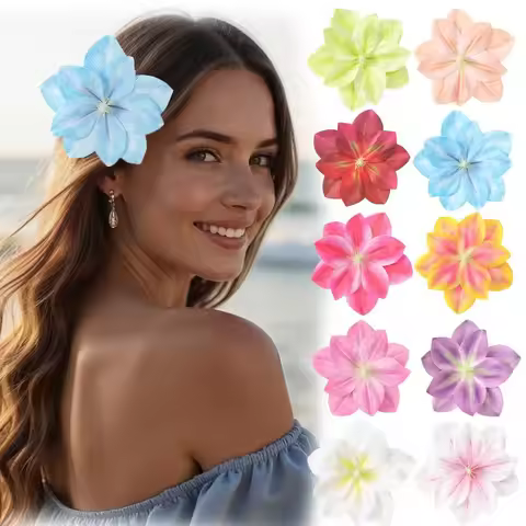 1pc Bohemian Spring Summer Multicolor Sweet Temperament 14cm Artificial Curved Flower Hair Clip Seas