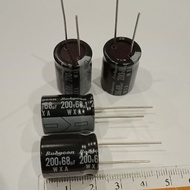 (แพ็ค5ตัว) C 68UF 200V คาปาซิเตอร์Rubycon สีดำ105C คาปาซิเตอร์ญี่ปุ่น ขนาด 16x21mm ของดีจากญี่ปุ่น C