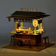 【迪斯熊】Diy小屋日式壽司店食玩微縮場景模型3d立體拼圖拼裝手工禮物女生 手作 袖珍屋 日式小屋 和風 生日禮物