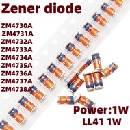 100PCS 1W Zener Diode ZM4733~ZM4749 LL41 MELF SMD Voltage Regulator Diode 5.1V/5.6V/7.5V/9.1V/10V/12