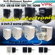 SPEAKER PASIF VPK VCA6B HITAM / VCA6W PUTIH 6 inch 2pcs 70v-100v 8ohm