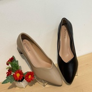 BONNIE HEELS SARUNG PENUH 1INCI MATERIAL KULIT  6152-160 BLACK KHAKI